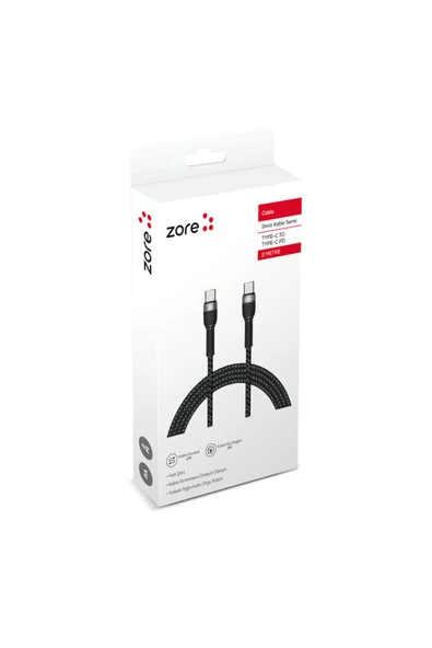 Siyah Shira Serisi Type-c To Type-c Pd Kablo 2 Metre-heptekiletişim - 2