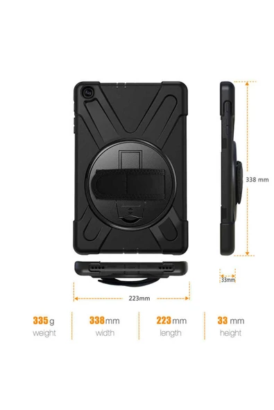 Apple iPad Mini 4 Kılıf Askılı Standlı Tank Koruyucu Dönebilen Kapak (DEFENDER) - 5