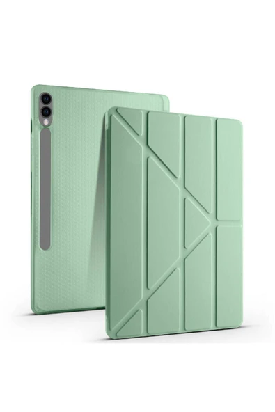 Samsung Galaxy Tab S9 Plus Kılıf Heptekiletişim Tri Folding Kalem Bölmeli Standlı Kılıf-rose Gold - 2