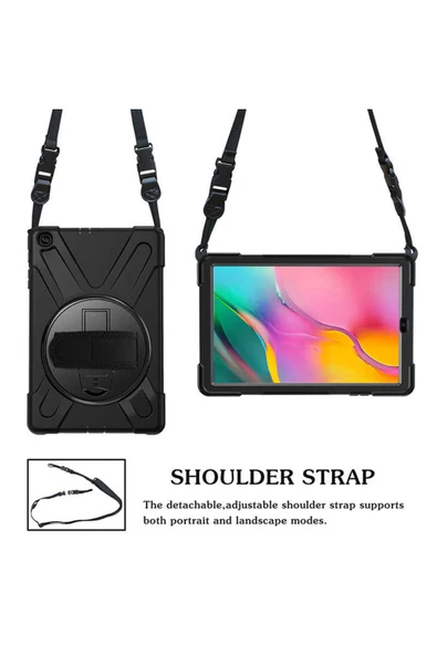 Apple iPad Mini 4 Kılıf Askılı Standlı Tank Koruyucu Dönebilen Kapak (DEFENDER) - 4