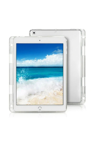 Apple iPad 10.2 2021 (9.Nesil) Kılıf Kalem Bölmeli Tablet Silikon Kapak (K-Tablet) - 2