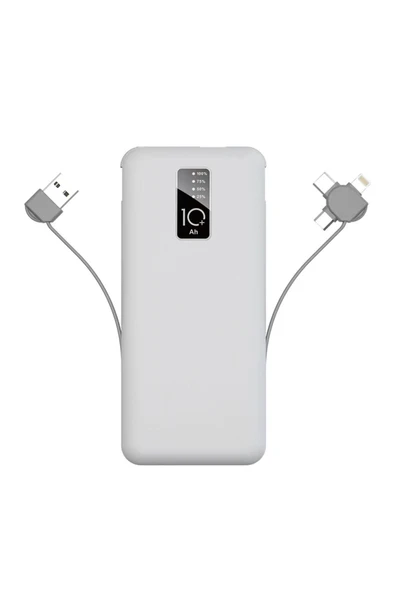 Hızlı Şarj Led Göstergeli Micro Lightning Type-c Kablolu Taşınabilir Powerbank 10000mah (pw-05)