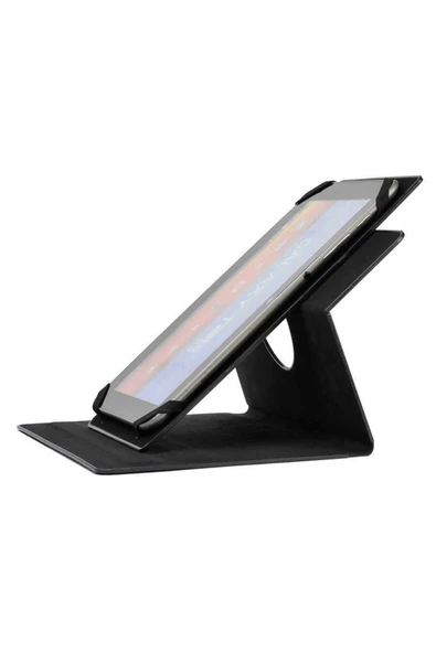 Universal 12 İnç Dönebilen Standlı Kılıf 360 Koruma Şık Tasarım (D-T)-Siyah - 5