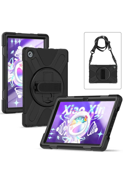 Lenovo Tab M10 Plus TB-125F - TB-128F 3. Jenerasyon Kılıf Askılı Standlı Tank Koruyucu (DEFENDER) - 4