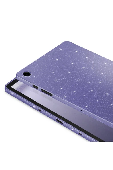 Samsung Galaxy Tab S9 FE Kılıf Kamera Korumalı Simli Renkli Parlak Silikon Kapak (Koton) - 5