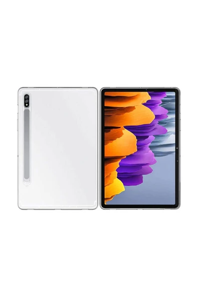 Galaxy Tab S8 Kılıf  Uyumlu Zore Tablet Süper Silikon Kapak-Renksiz - 3