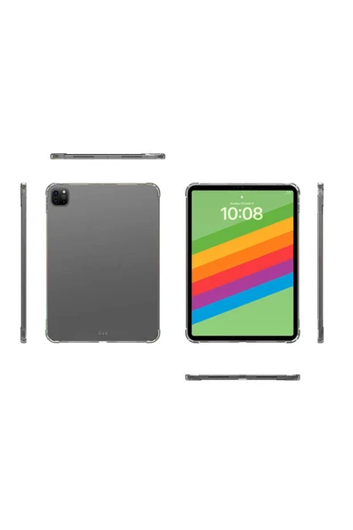 Apple iPad Pro 13 2024 Şeffaf Tablet Köşelerden Ultra Dayanıklı Kalem Bölmeli Tasarım(T-ANTİ) - 3