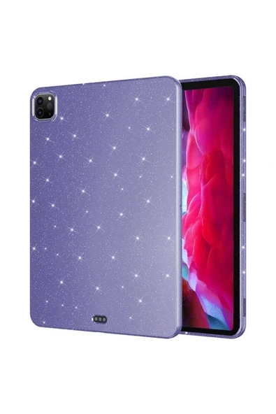 Apple iPad Pro 11 2022 M2 Kılıf Kamera Korumalı Simli Renkli Parlak Silikon Kapak (Koton) - 2