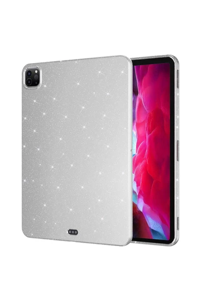 Apple iPad Pro 11" (MNXD3TU/A) Uyumlu  2022 M2 Kılıf Simli Glittering Tam Korumalı (Koton Case)