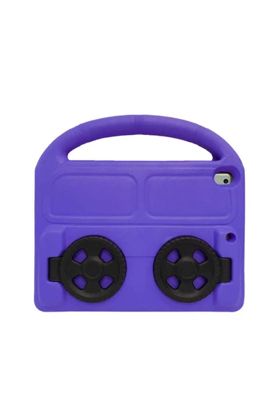 Apple Ipad 10.2 (9.NESİL) Heptekiletişim Wheel Car Tekerlek Standlı Tablet Eva Silikon Kılıf-mavi - 4