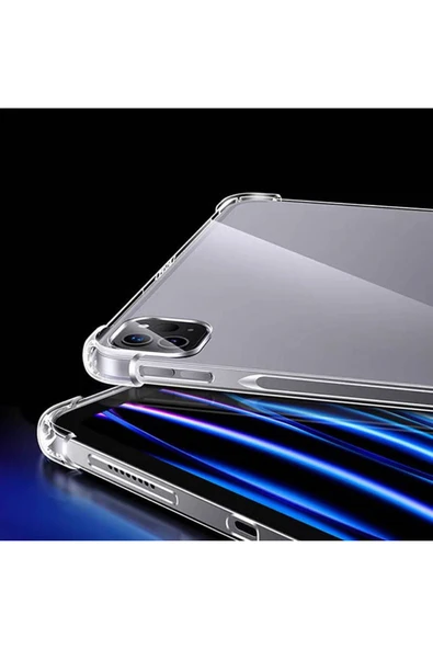 Apple iPad Pro 13 2024 Şeffaf Tablet Köşelerden Ultra Dayanıklı Kalem Bölmeli Tasarım(T-ANTİ) - 5