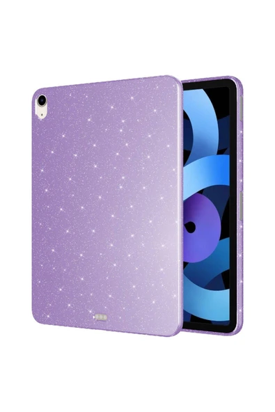 Apple iPad Air 10.9 2020 (4 Nesil) Kılıf Kamera Korumalı Simli Renkli Parlak Silikon Kapak (Koton) - 2