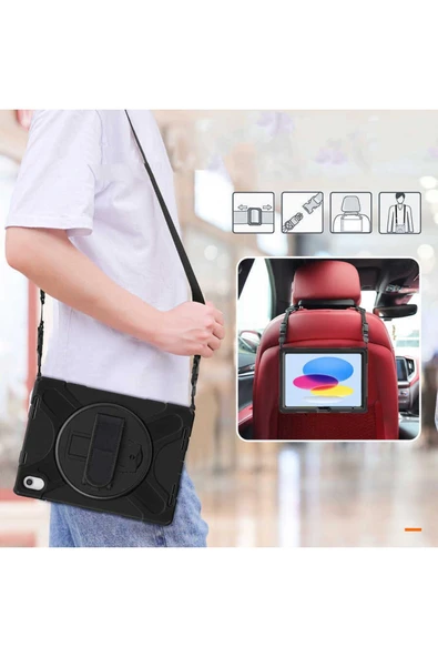 Ipad 10. Nesil 10.9 Inc 2022 Kılıf Askılı Standlı Tank A2696 A2757 A2777 (DEFENDER) - 5