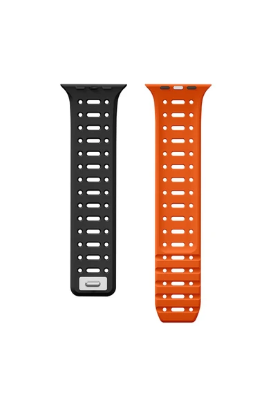Apple Watch Ultra 49mm Heptekiletişim Krd-124 Silikon Kordon Strap Kayış-açık Yeşil-starlight - 2