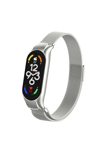 Xiaomi Mi Band 7 Paslanmaz Çelik Hasır Örgü Metal Klipsli Kordon (KRD-01) - 2