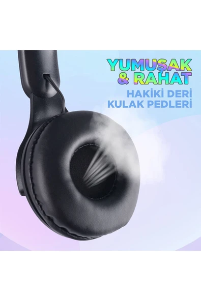 RGB Led Işıklı Kedi Kulağı Band Tasarımlı Katlanabilir Kulak Üstü Bluetooth Kulaklık (M6 Pro Cat) - 4