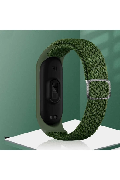Xiaomi Mi Band 3/4/5/6 Örgülü Kordon Esnek Yapılı Metal Tokalı Tasarım (KRD-49) - 3