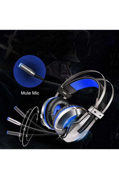 Led Işıklarıya Göz Alıcı Görünümlü Kulak Üstü Kablolu Kulaklık (Eksa E800 3.5mm Kulaklık) - 4