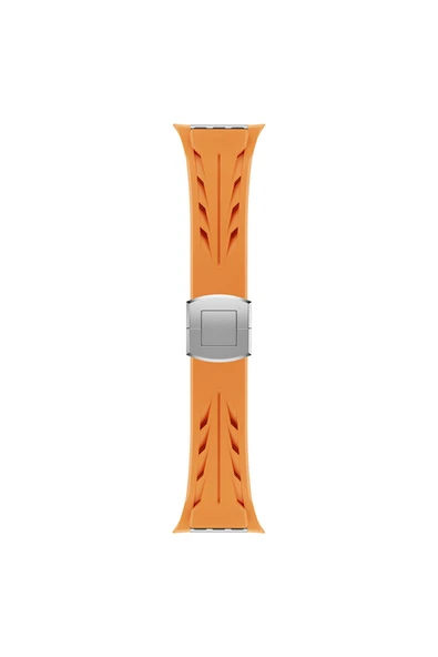 Apple Watch 10 46mm KRD-127 Metal Tokalı Silikon Kordon-Kırmızı - 5