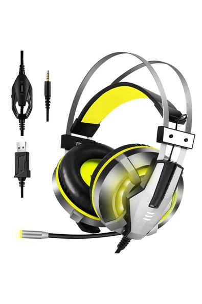 Led Işıklarıya Göz Alıcı Görünümlü Kulak Üstü Kablolu Kulaklık (Eksa E800 3.5mm Kulaklık)