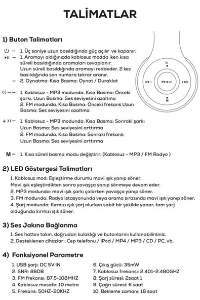 Hafif ve Portatif Kolayca Katlanıp Taşınabilir Dizayn (BTK-ZR56 Bluetooth Kulaklık) - 5