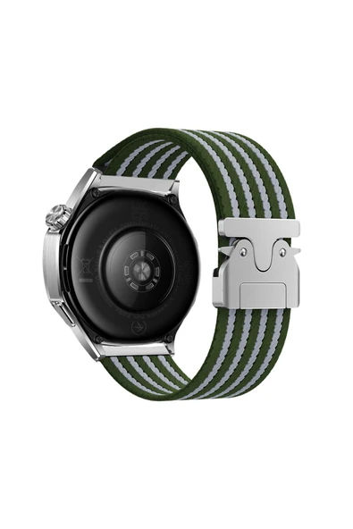 Samsung Galaxy Watch 46mm 22mm Hasır Örgülü Kordon Naylon Gösterişli Tasarımlı (KRD-133)