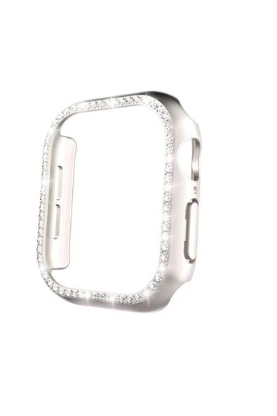 Apple Watch 10 46mm Kılıf Taşlı Kasa Koruyucu Tam Koruma Kapak (Gard 05) - 2