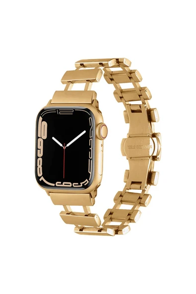 Apple Watch 2/3/4/5/6/7/8/9/se/ultra/nike 42mm 44mm 45mm 49mm Metal Kordon Tasarım (KRD-96) - 3