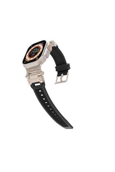 Watch 2/3/4/5/6/7/8/9/se/ultra/nike Uyumlu 42mm 44mm 45mm 49mm Metal Başlıklı Kordon (KRD-108) - 4