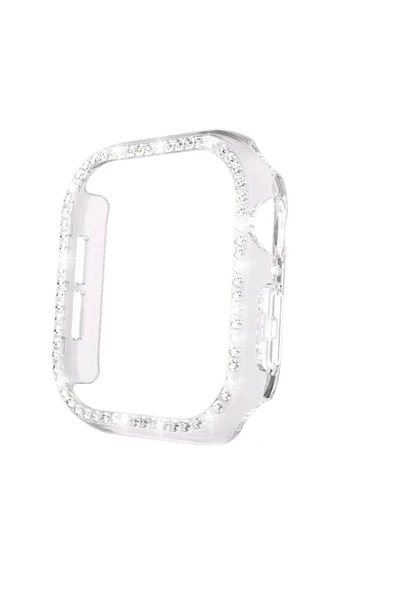 Apple Watch 10 46mm Kılıf Taşlı Kasa Koruyucu Tam Koruma Kapak (Gard 05)