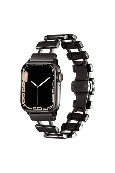 Apple Watch 2/3/4/5/6/7/8/9/se/nike 38mm 40mm 41mm Metal Kordon Tasarım (KRD-96) - Resim 3