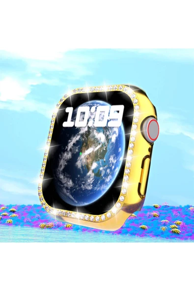 Apple Watch 10 46mm Kılıf Taşlı Kasa Koruyucu Tam Koruma Kapak (Gard 05) - 4