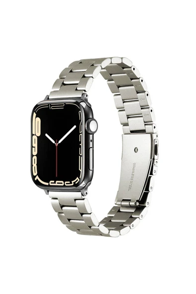 Apple Watch 2/3/4/5/6/7/8/se/nike 38mm 40mm 41mm Metal Baklalı Kordon Tasarım (KRD-93) Uyumlu ürün görseli