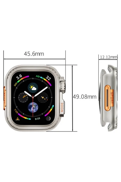 Apple Watch 7 45mm to Apple Watch Ultra 49mm Kasa Dönüştürücü ve Ekran Koruyucu (Gard 33) - 3