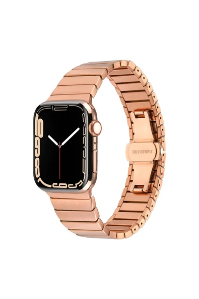 Apple Watch 44mm Kordon Krd-79 Metal Strap Kayış Clo- Gri - Resim 2