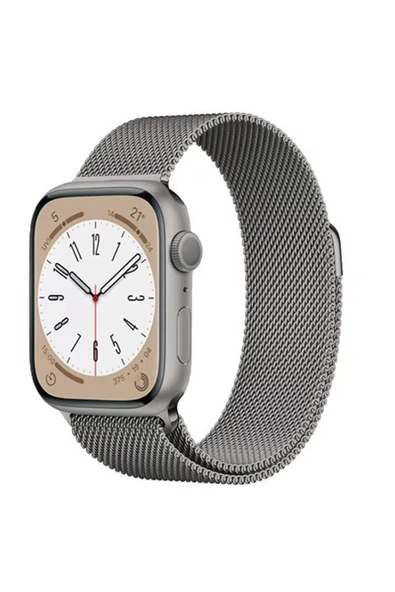 Apple Watch 2/3/4/5/6/7/8/9/se/nike 38mm 40mm 41mm Metal Kordon Tasarım (KRD-98) - 2