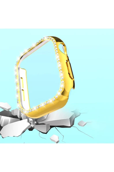 Apple Watch 10 46mm Kılıf Taşlı Kasa Koruyucu Tam Koruma Kapak (Gard 05) - 5