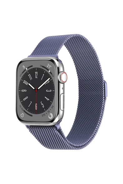 Apple Watch 7 41mm Krd-01 Metal Heptekiletişim Kordon-derin Mor