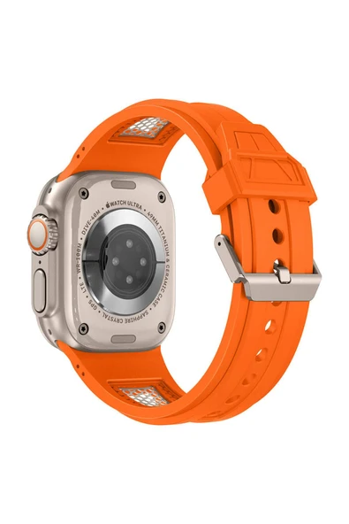 Apple Watch 2/3/4/5/6/7/8/9/se/ultra/nike 42mm 44mm 45mm 49mm Metal Kordon Tasarım (KRD-117) - 3