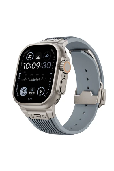 Apple Watch 2/3/4/5/6/7/8/9/se/ultra/nike 42mm 44mm 45mm 49mm Silikon Kordon Tasarım (KRD-113) - 4