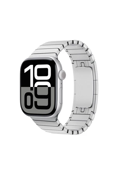 Apple Watch 2/3/4/5/6/7/8/9/se/ultra/nike 42mm 44mm 45mm 49mm Metal Kordon Tasarım (KRD-35) ürün görseli