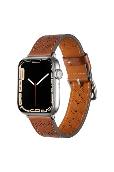Apple Watch 40mm Krd-76 Pu Deri Kordon Strap Kayış Clo- Gri - 2