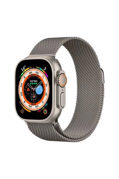 Apple Watch 2/3/4/5/6/7/8/9/se/ultra/nike 42mm 44mm 45mm 49mm Metal Kordon Tasarım (KRD-98) - 2