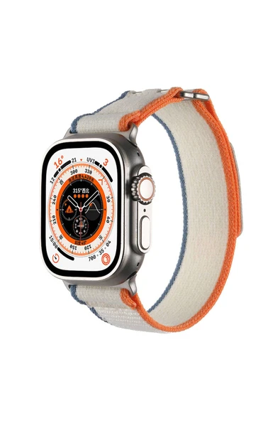 Apple Watch 2/3/4/5/6/7/8/9/se/ultra/nike 42mm 44mm 45mm 49mm Hasır Kordon Tasarım (KRD-106) - 3
