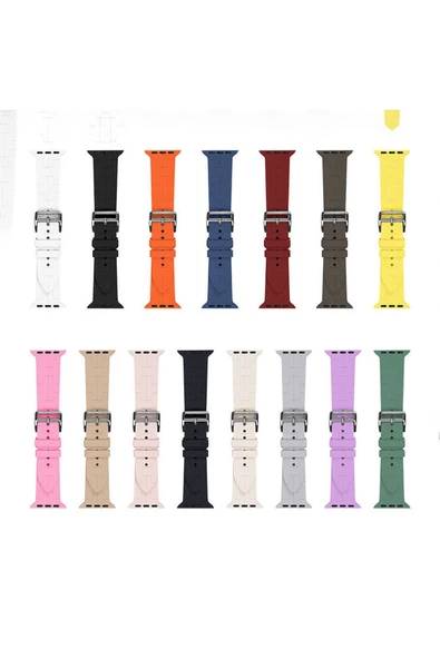 Apple Watch 2/3/4/5/6/7/8/se/ultra/nike 42mm 44mm 45mm 49mm Uyumlu Silikon Kordon Tasarım (KRD-92) - 3