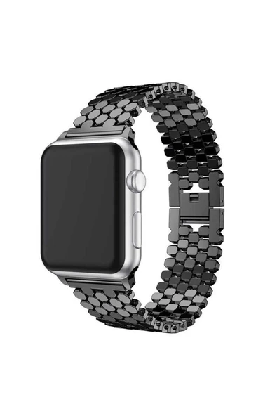 Apple Watch 42mm Krd-30 Metal Heptekiletişim Kordon-siyah - Resim 4