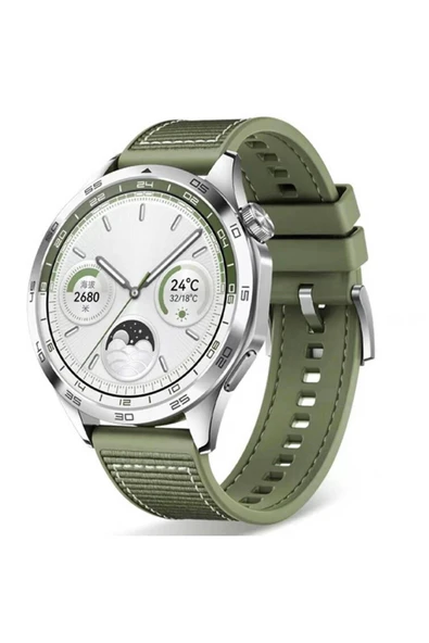 Samsung Galaxy Watch 46mm / Watch 3 45mm / 22mm Silikon Kordon Dikiş Desenli (krd-102)