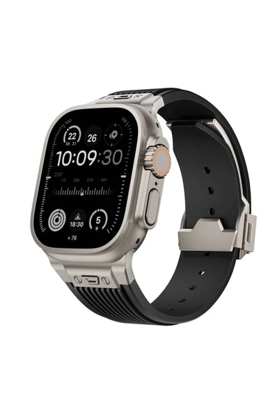 Apple Watch 2/3/4/5/6/7/8/9/se/ultra/nike 42mm 44mm 45mm 49mm Silikon Kordon Tasarım (KRD-113) - 2