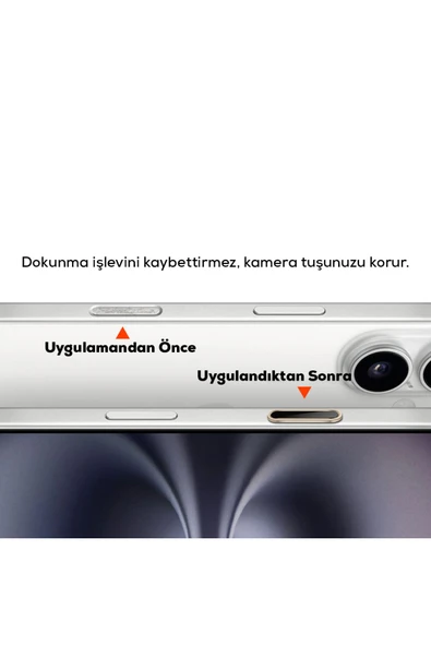 Apple iPhone 16 Serisi Uyumlu Metal Alaşımlı Hassas Dokunmatik Kamera Denetim Butonu Koruyucu (HT) - 3