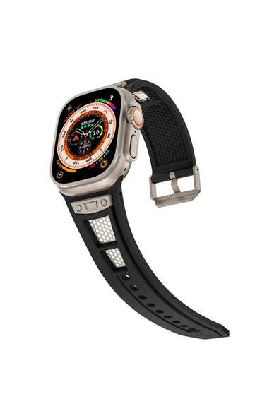 Apple Watch 2/3/4/5/6/7/8/9/se/ultra/nike 42mm 44mm 45mm 49mm Metal Kordon Tasarım (KRD-117) - 5